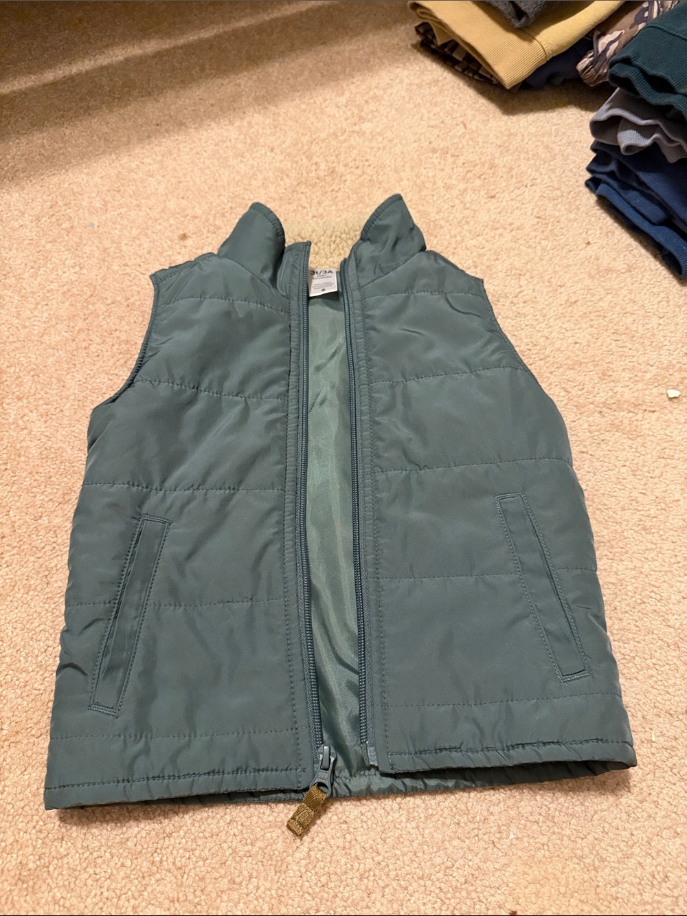 Kids Puffer Vest - Teal Green